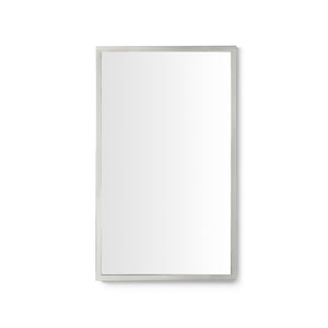 24"x40" Thin Framed Metal Mirror in Polished Stainless Steel