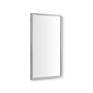 24"x40" Thin Framed Metal Mirror in Polished Stainless Steel