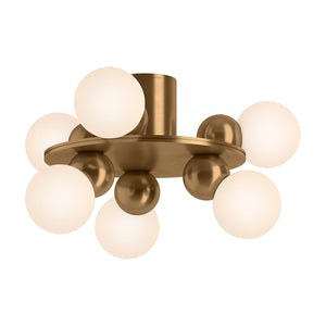 Sphere Six-light Flush-mount in Aged Brushed Brass