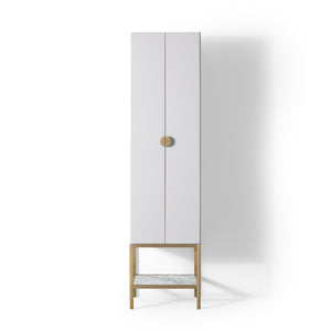 Claudette Linen Cabinet with Carrara Shelf